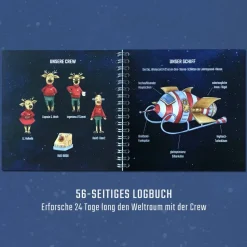 Adventskalender Weltraum für Kinder ab 8 Jahren mit 24 kleinen Geschichten, großer Übersichtskarte und Stickern