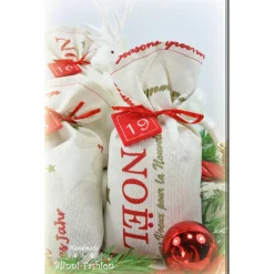 Adventskalender XL Säckchen zum befüllen mit gestickten Filz Zahlen, Kinder Erwachsene Advent Stoff