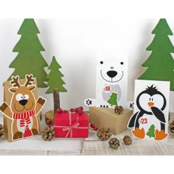 Adventskalender X-Mas Friends zum Befüllen & Basteln DIY Komplettset für Kinder kein Kleber und keine Schere notwendig Weihnachtskalender