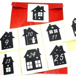 Adventskalender Zahlen große Sticker Häuser Häuschen, 24 Adventskalenderzahlen Aufkleber, by BuntMixxDESIGN