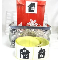 Adventskalender Zahlen große Sticker Häuser Häuschen, 24 Adventskalenderzahlen Aufkleber, by BuntMixxDESIGN
