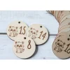 Adventskalender Zahlen Holz 1–24, rund Ø4,5 cm | Fuchs graviert, natürlich & wiederverwendbar