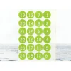 Adventskalender Zahlen Sticker, 3cm rund, grün WEISS Zahlen 1-24 Aufkleber, made by BuntMixxDESIGN
