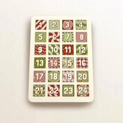 Adventskalender Zahlen Sticker – 1–24, matt, quadratisch, Etiketten für DIY Weihnachtskalender, Bullet Journal