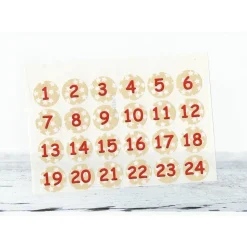 Adventskalender Zahlen Sticker, rote Zahlen 1-24 Aufkleber, made by BuntMixxDESIGN