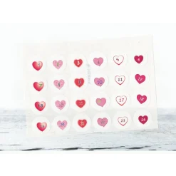 Adventskalender Zahlen Sticker, 3cm rund, weiss Herz PINK rosa Zahlen 1-24 Aufkleber, made by BuntMixxDESIGN