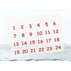 Adventskalender Zahlen Sticker, Zahlen rot, 1-24 Aufkleber, made by BuntMixxDESIGN