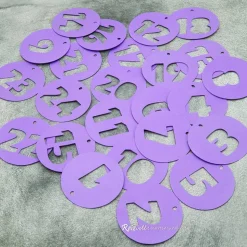 Adventskalender Zahlenanhänger fliederfarben – 24 runde Anhänger aus Pappe,  DIY Deko