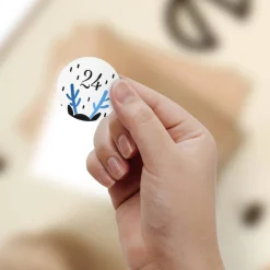 Adventskalender Zahlenaufkleber *Christmas Blue* / 24 runde Aufkleber / ∅ 40 mm
