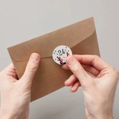 Adventskalender Zahlenaufkleber *Christmas Red* / 24 runde Aufkleber / ∅ 40 mm