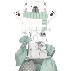 Adventskalender zum Aufhängen und selbst Befüllen Eisbär-Motiv - Komplettset mit Schnur, Papiertüten & Adventskalenderza
