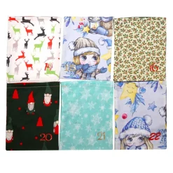 Adventskalender zum Befüllen – Stoff Säckchen mit Zahlen & Band, 24-teilig, Handmade