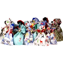 Adventskalender zum Befüllen – Stoff Säckchen mit Zahlen & Band, 24-teilig, Handmade