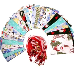 Adventskalender zum Befüllen – Stoff Säckchen mit Zahlen & Band, 24-teilig, Handmade