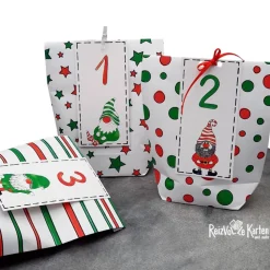 Adventskalender zum Befüllen – 24 handgemachte Papiertüten & Wichtel-Anhänger
