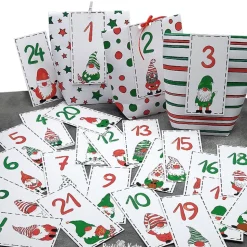 Adventskalender zum Befüllen – 24 handgemachte Papiertüten & Wichtel-Anhänger