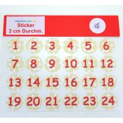 Adventskalender zum Befüllen Faltschachteln Kraftpapier Sticker Zahlen rot natur Advent Kalender