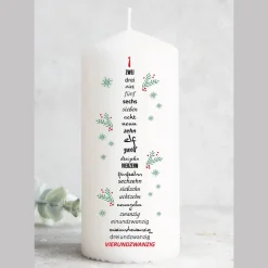 Adventskalenderkerze – Kalenderkerze aus Wachs mit Zahlen, Weihnachtskerze, 20 cm hoch, handgefertigt