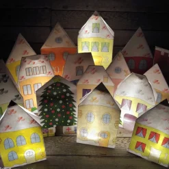 Adventskalender-Tüten Winterdorf – Handgemachter Adventskalender zum Befüllen