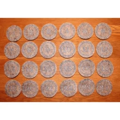 Adventskalenderzahlen Anhänger Zahlen grau Filz rund bestickt