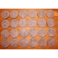 Adventskalenderzahlen Anhänger Zahlen grau Filz rund bestickt