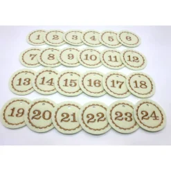 Adventskalenderzahlen creme Filz rund bestickt / Anhänger Zahlen / Zahlen aus Filz / Filzzahlen / Zahlen Adventskalender