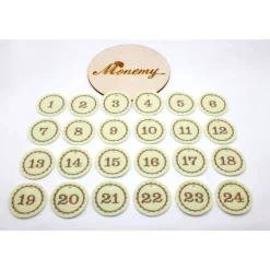 Adventskalenderzahlen creme Filz rund bestickt / Anhänger Zahlen / Zahlen aus Filz / Filzzahlen / Zahlen Adventskalender