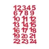 Adventskalenderzahlen Filz rot