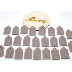 Adventskalenderzahlen Haus Filz taupe grau