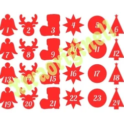 Adventskalenderzahlen zum Aufbügeln