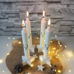 Adventskerzen 4er Set – Bedruckte Kerze für Adventskranz & Weihnachten