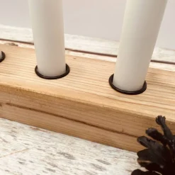 Adventskranz aus Altholz | Kerzenständer mit Tannenbaum für Stabkerzen | Geschenk zur Adventszeit | Adventsleiste