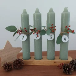 Adventskranz aus Holz, Teelichthalter 4