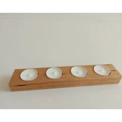 Adventskranz aus Holz, Teelichthalter 4