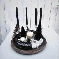 Adventskranz exklusiv schwarz silber