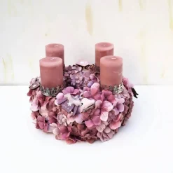 Adventskranz haltbar in altrosa