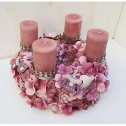 Adventskranz haltbar in altrosa