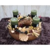 Adventskranz Holz Trockenblumen groß Tischkranz Weihnachten