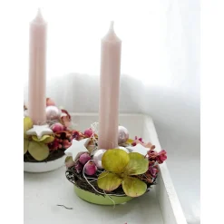 Adventskranz Hortensie haltbar – Handgefertigter Weihnachtskranz mit Kunstblumen, ca. 20cm Ø