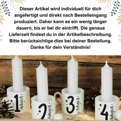 Adventskranz mit Kerzenhaltern auf Holztablett | Minimalistische Weihnachtsdeko mit 4 Kerzen