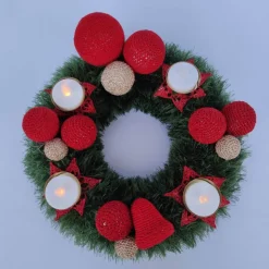 Adventskranz mit LED Teelichtern