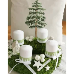 Adventskranz Moos mit Haus