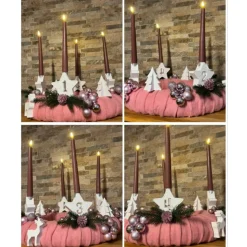 Adventskranz rosa/weiß