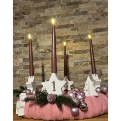 Adventskranz rosa/weiß