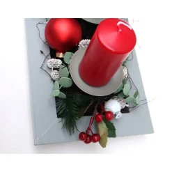 Adventskranz rot haltbar Adventsgesteck Tischdeko Weihnachtsdeko Wichtel