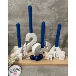 Adventskranz, Zahlen 1-4 aus Raysin, Weihnachten, Tischdeko, Holz