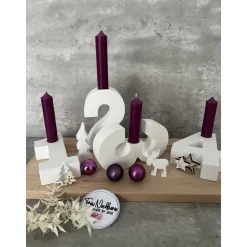 Adventskranz, Zahlen 1-4 aus Raysin, Weihnachten, Tischdeko, Holz