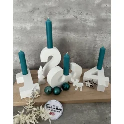 Adventskranz, Zahlen 1-4 aus Raysin, Weihnachten, Tischdeko, Holz