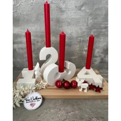 Adventskranz, Zahlen 1-4 aus Raysin, Weihnachten, Tischdeko, Holz