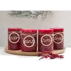 Adventskranz Zahlen Holz 1–4 in Schreibschrift – handgemachte Holzzahlen, natürliche Weihnachtsdeko